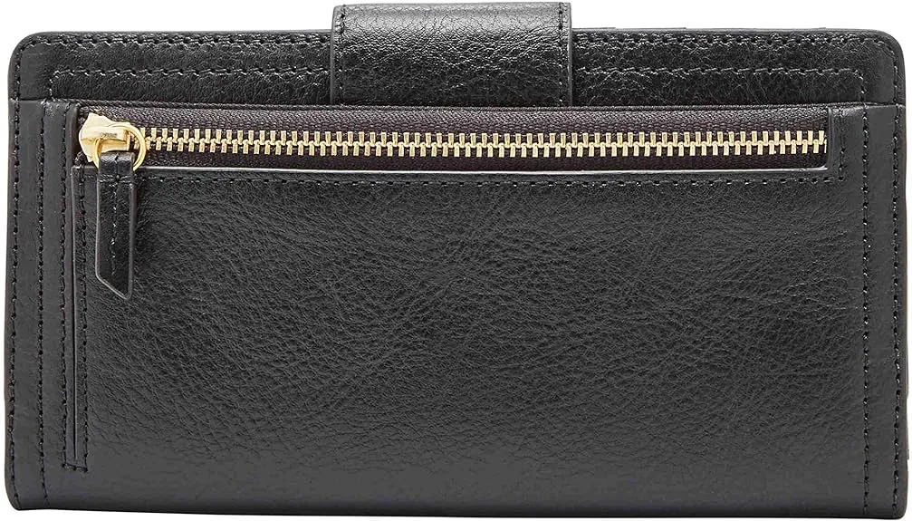 Fossil Women's Logan Leather RFID-Blocking Tab Clutch Wallet for Women