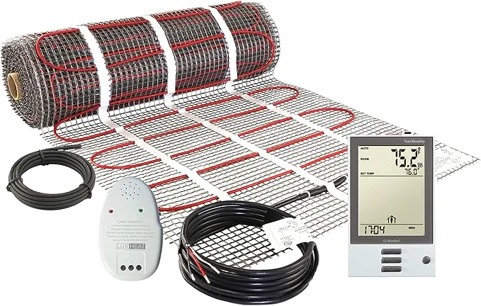 Luxheat 60 Sqft (120v) Electric Radiant Floor Heating Mat For Under Tile ...