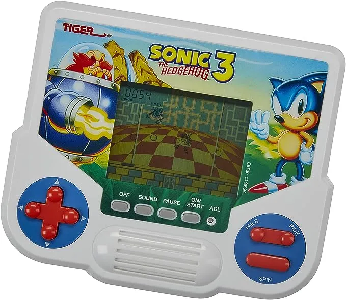 Hasbro Gaming Tiger Sonic The Hedgehog 3 Electronic LCD Video Game, Retro-Inspired Edition, Handheld 1-Player, Ages 8 and Up