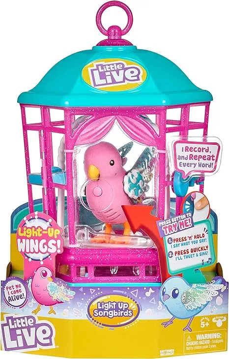 Little Live Pets Bird with Cage - Rainbow Glow