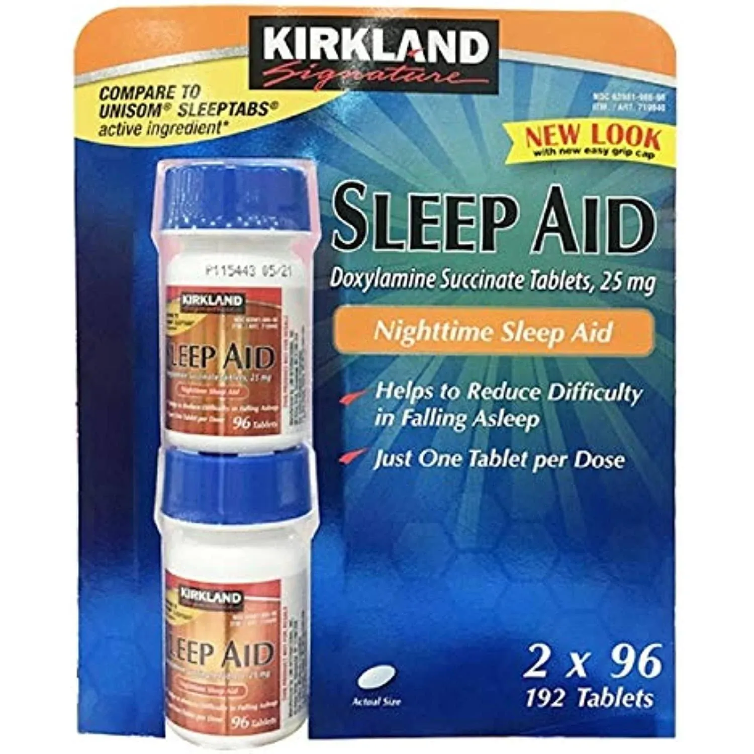 Kirkland Signature Sleep Aid 25 mg - 96 tabletten (4 stuks)