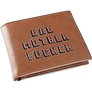 Officially Licensed Bad Mother Wallet Bi-fold Embroidered Brown Leather