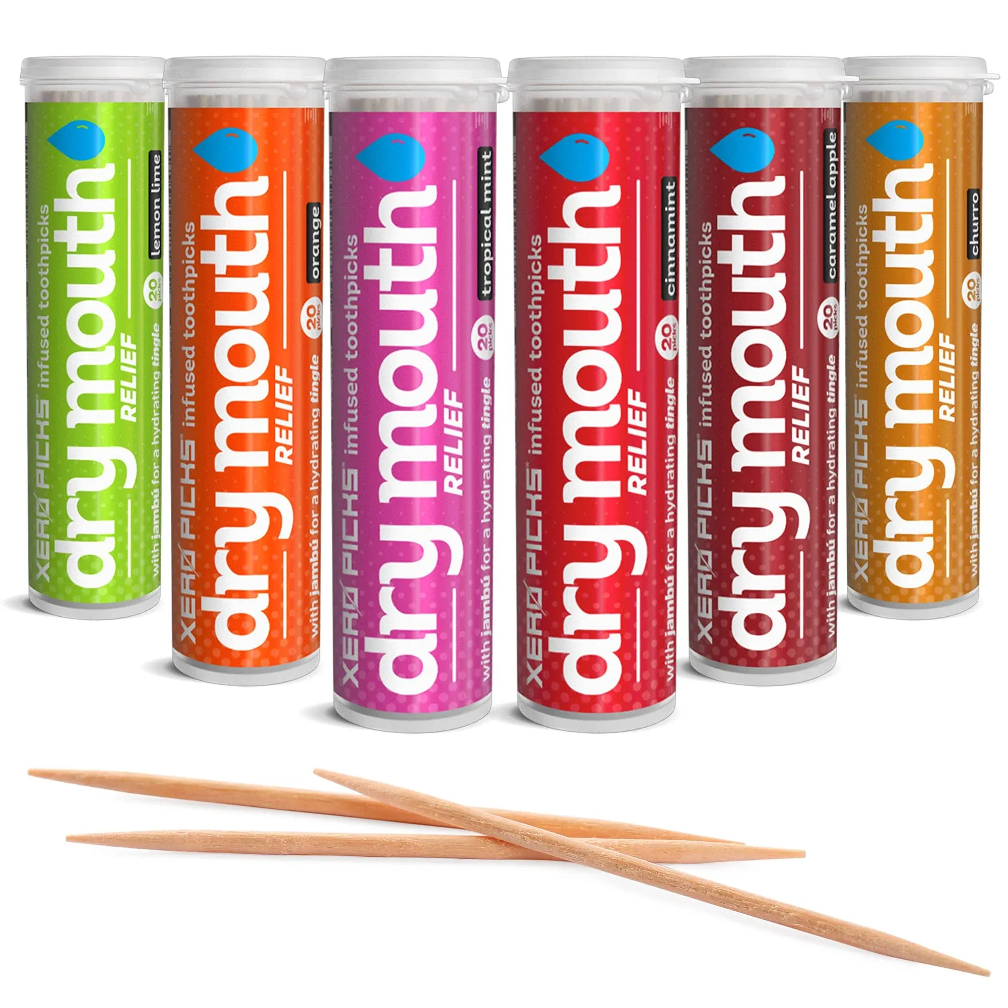 Dry Mouth - Infused Flavored Toothpicks for Long Lasting Fresh Breath &amp; Dry M...