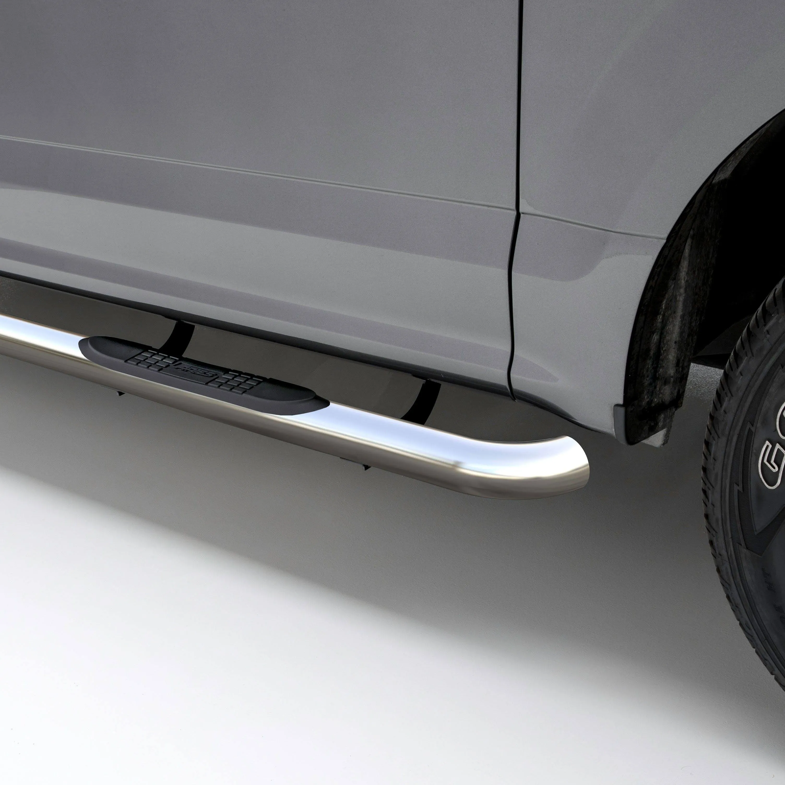 ARIES 204054-2 3-Inch Round Polished Stainless Steel Nerf Bars, No-Drill, Select Chevrolet Silverado, GMC Sierra 1500 Extended Cab