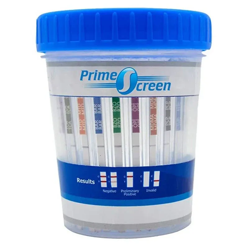 16 Panel Urine Drug Test Cup Kit (AMP,BAR,BUP,BZO,COC,mAMP,MDMA,MOP/OPI,MTD,OXY,PCP,THC, ETG, FTY, TRA, K2) -CDOA-9165EFTK