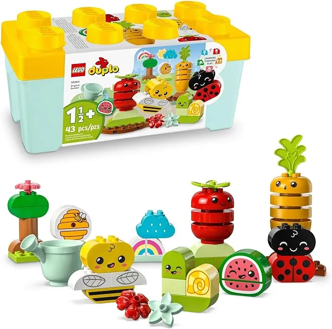 LEGO DUPLO My First Organic Garden Brick Box 10984, Stacking Toys for Babies