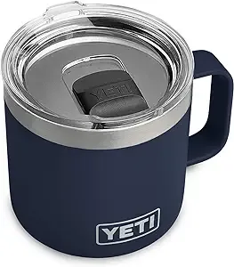 YETI GREY RAMBLER 14 OZ STACKABLE MUG WITH MAGSLIDER LID