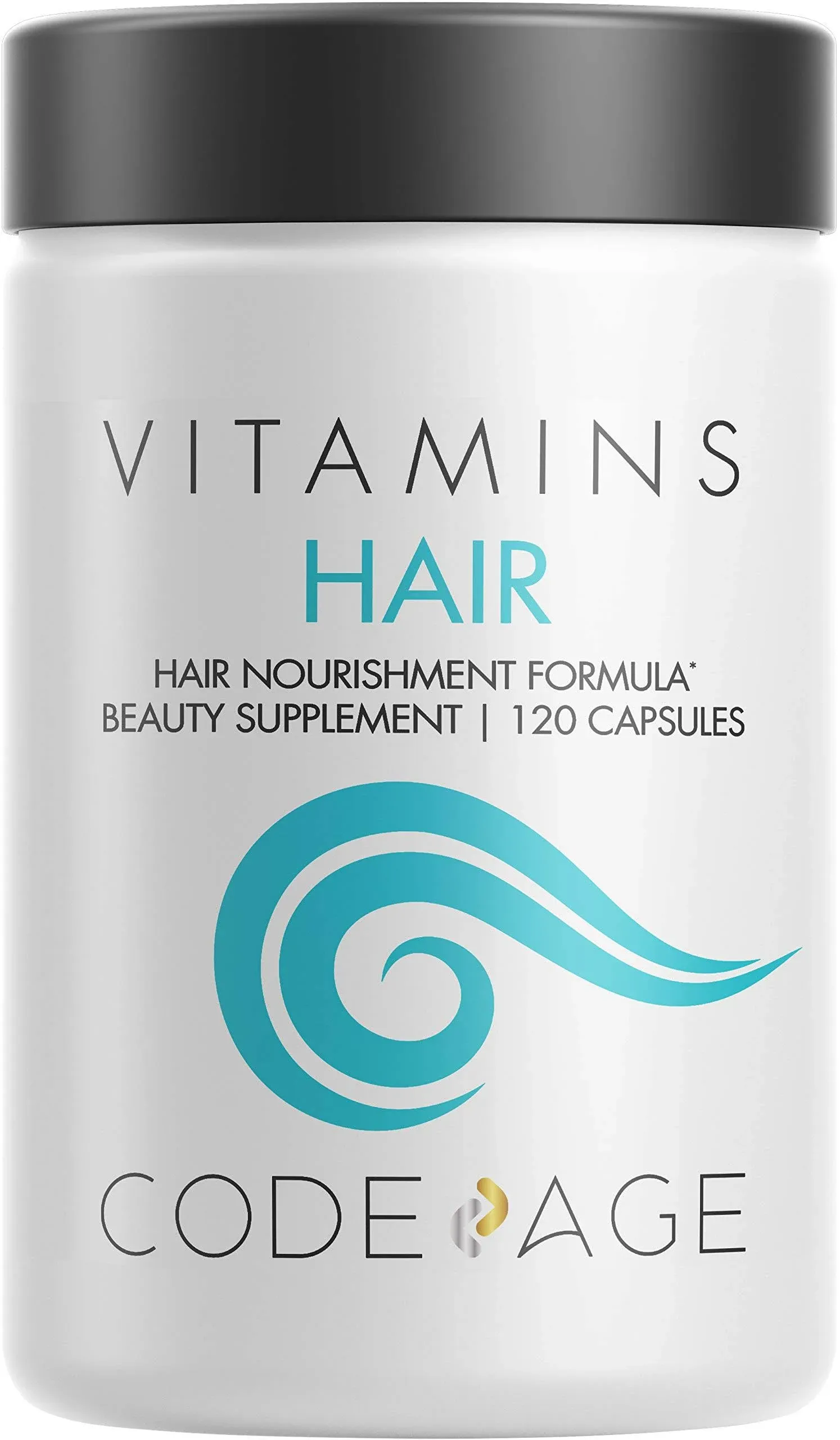 Codeage Hair Vitamins 10000 mcg Biotin, Keratin, Collagen, Vitamin A, B12, C, D3, E, Zinc, Inositol - Hair Care Support for Strength, Thickness Growth - Healthy Hair Supplement Pills - 120 Capsules