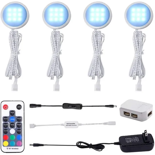 AIBOO RGB Color Changing LED Under Cabinet Lights Kit