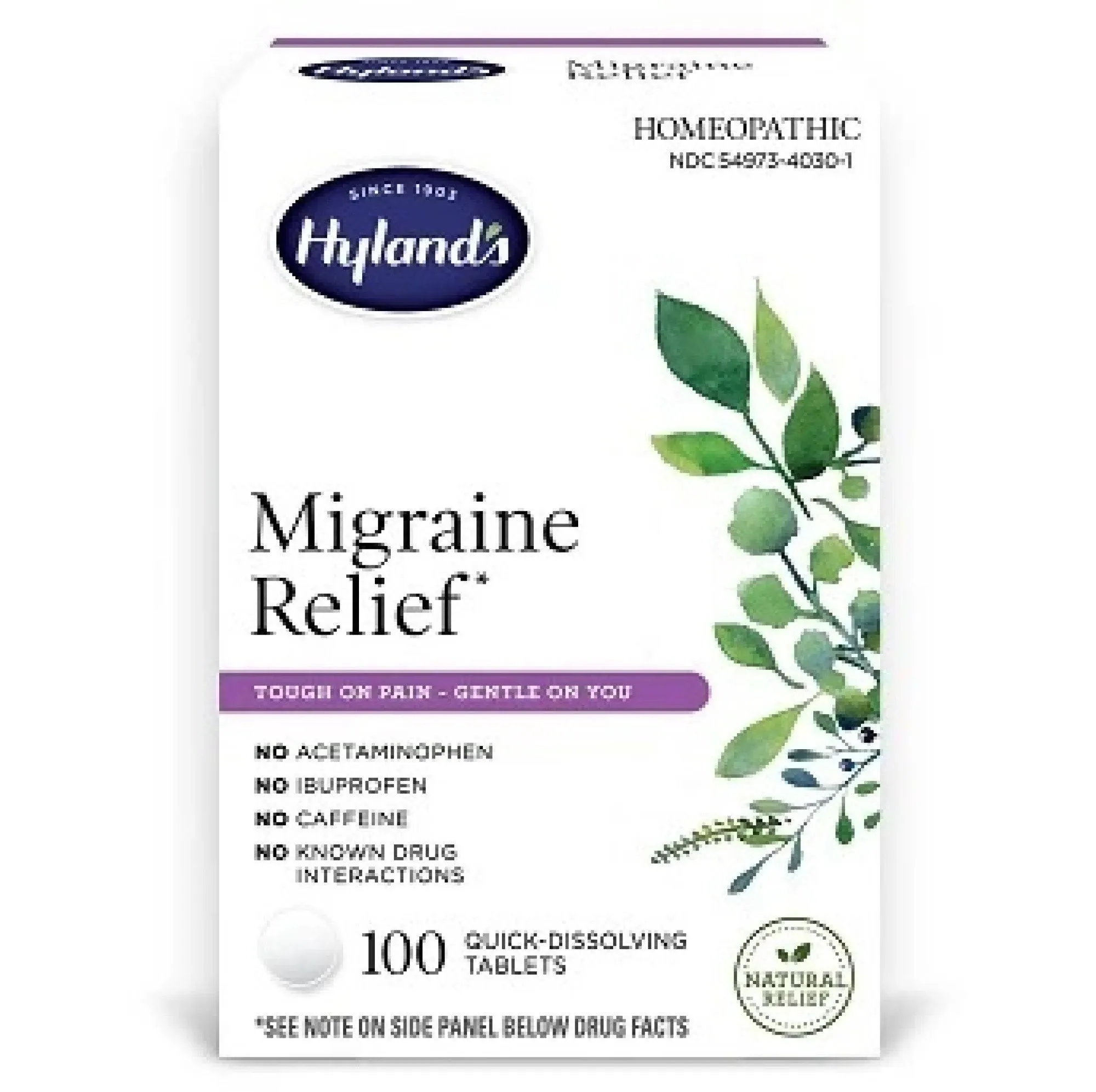 Hyland&#039;s Migraine Relief Homeopathic 100 Tablets