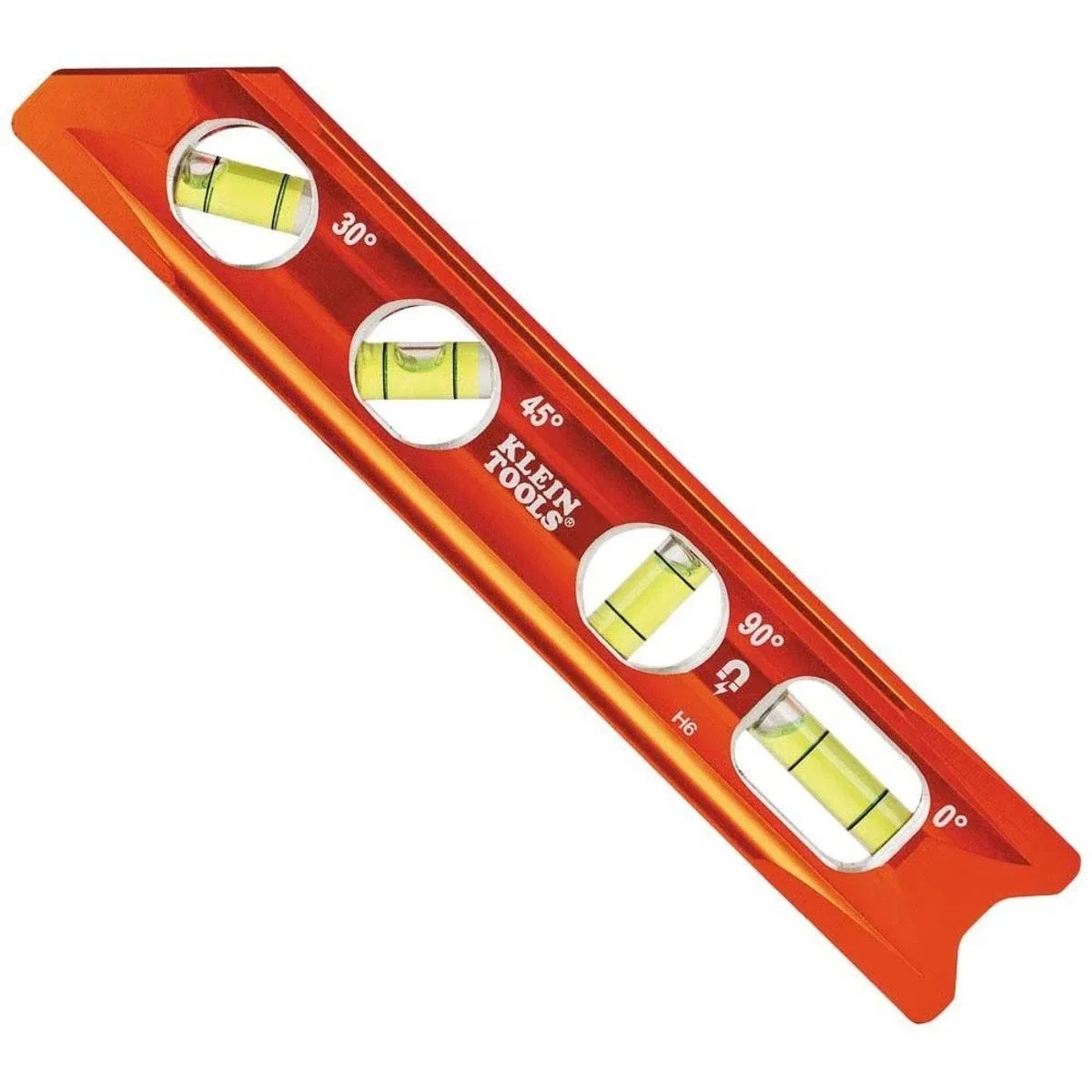 Klein Tools 935RB Torpedo Level, Billet Magnetic Level, High Visibility Vials, V-Groove, Tapered Nose, High-Viz,Orange