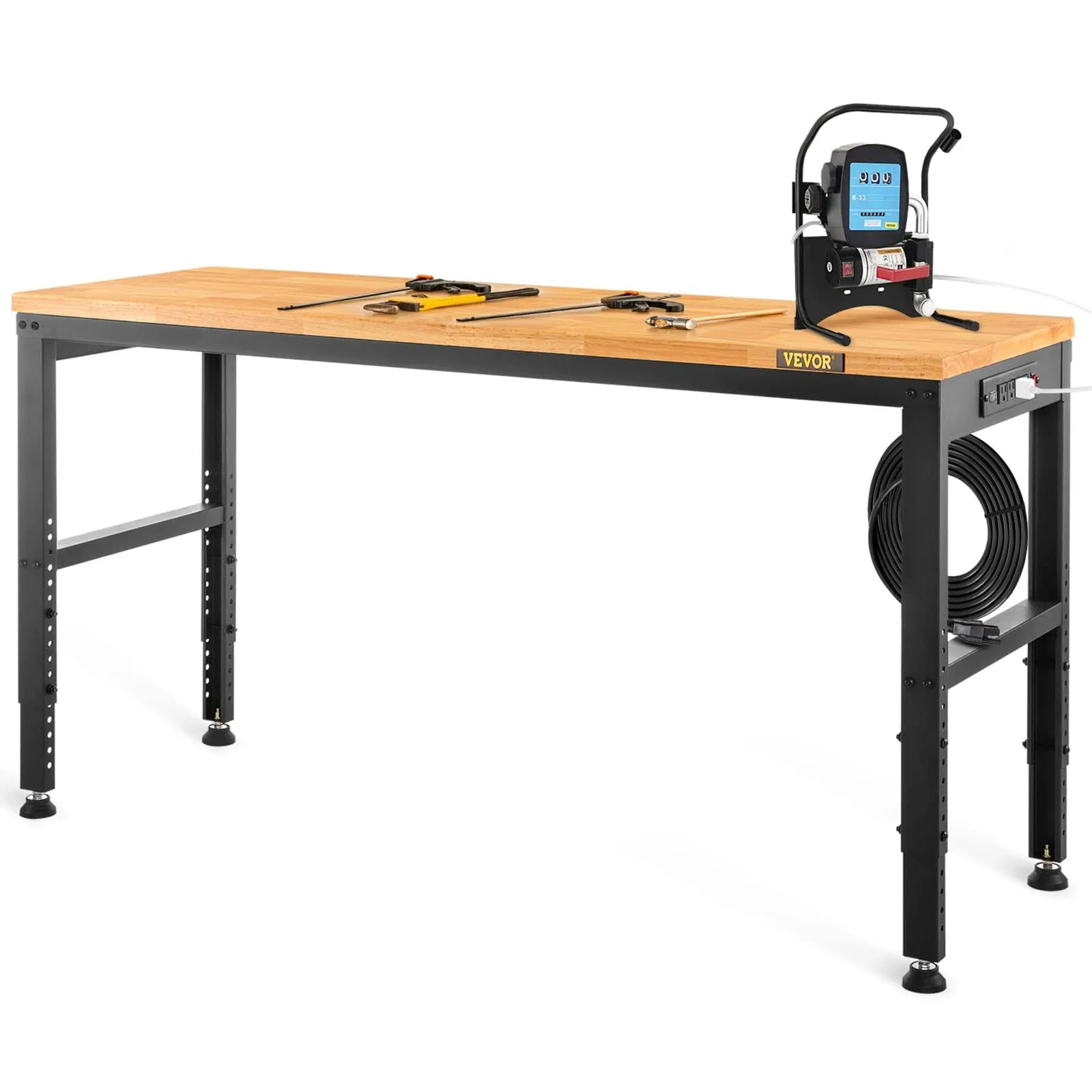 VEVOR Adjustable Workbench, 48" L X 20" W Garage Table w/ 28.3" - 38.1