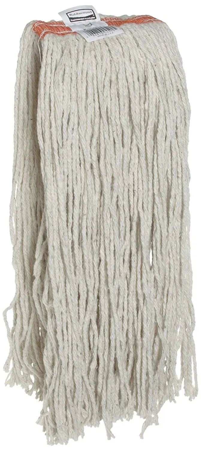 Wet Mop Cut: Clamp Jaw, Medium, White Mop, Blended Fiber