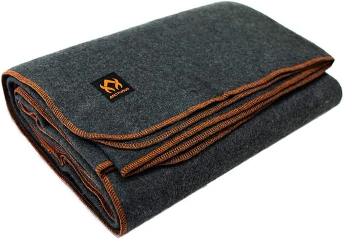 Arcturus Military Wool Blanket - 4.5 lbs, Warm, Thick, Washable, Large 64" x 88" - Great for Camping, Outdoors, Survival & Emergency Kits (Military Gray)