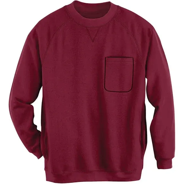 Collections Etc Men's Chest Pocket Comfortable Crewneck Sweatshirt