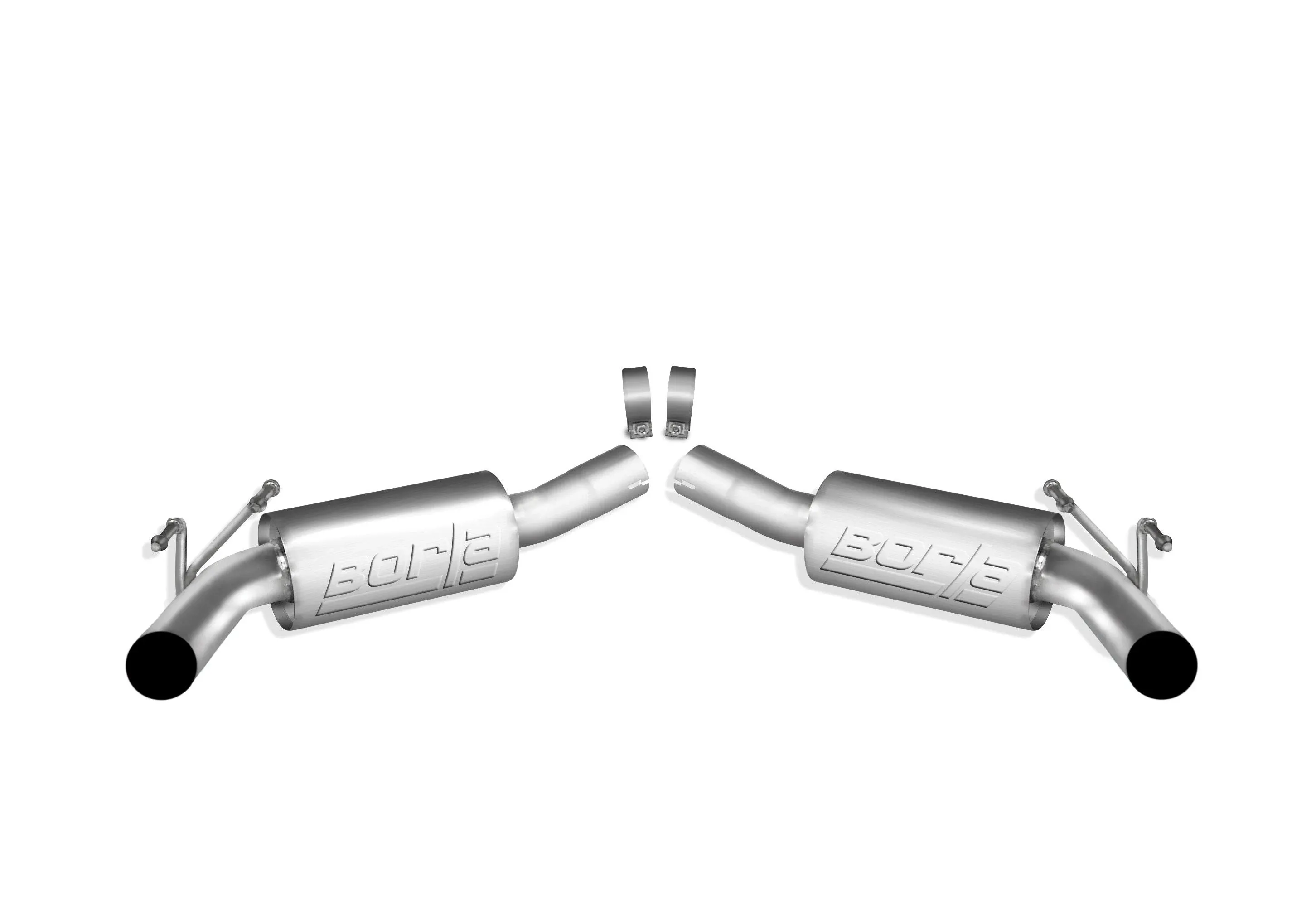 BORLA 11775 Axle-Back Performance Exhaust System for 2010-2013 Chevrolet Camaro SS 6.2L V8 T-304 Stainless Steel S-Type Sound Dual Split Rear Single 4.5" Round Polished T-304 Stainless Tips Each Side