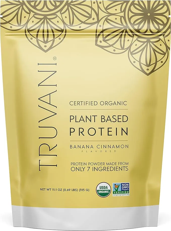 Truvani Banana Cinnamon Plant Protein Powder, 11.1 oz.