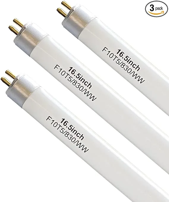 3 Pack 16" F10T5/830/L Fluorescent Light Bulb Replacement for Jasco,Philips,Linear T5 10W 3000K Warm White Bulbs,G5 Miniature Bipin Base