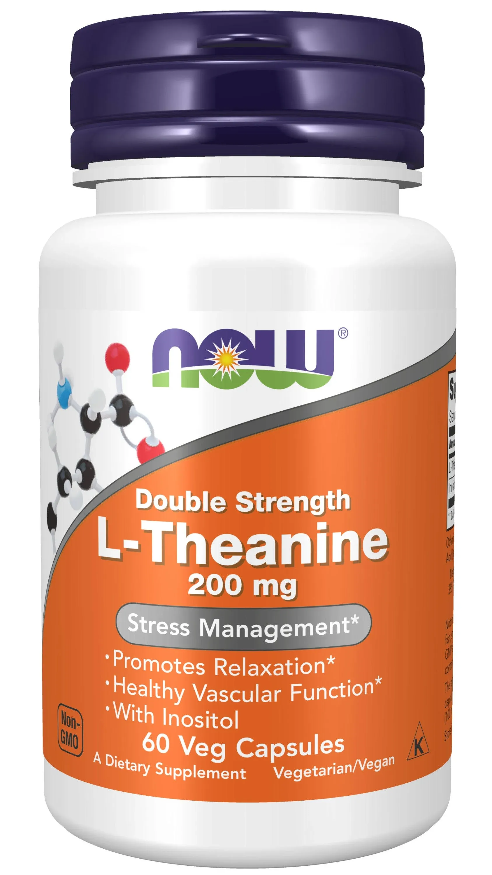 Now L-Theanine 200 mg 60 Veg Capsules