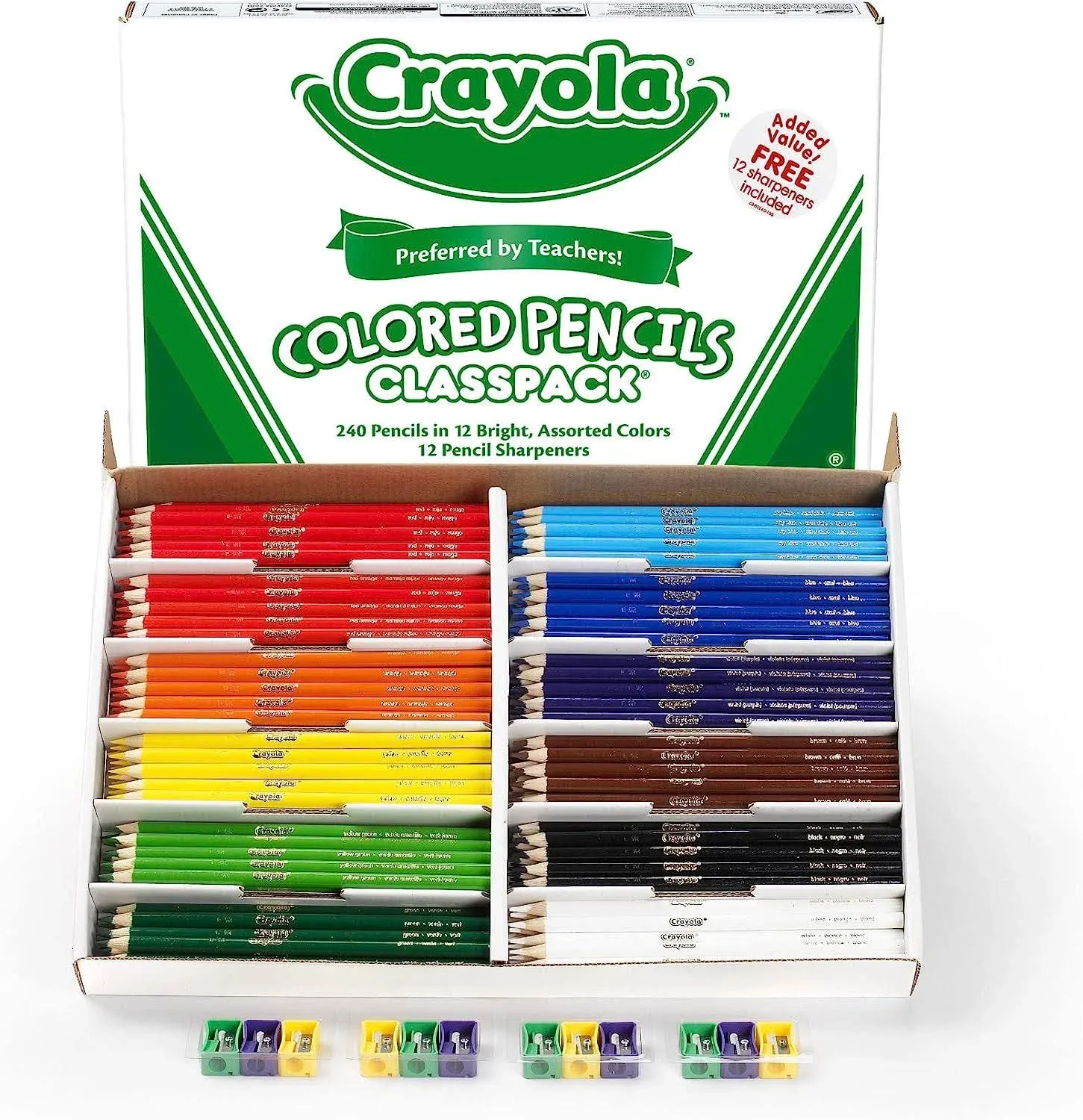 Crayola Colored Pencils Classpack (240Ct), Must Have Classroom Supplies for Teac