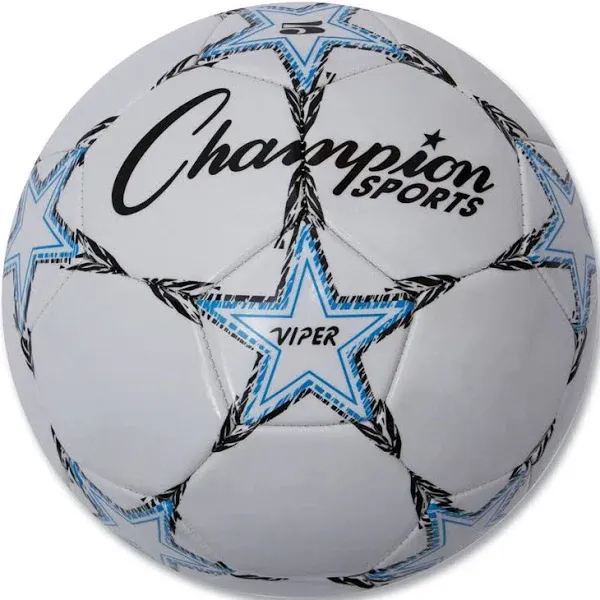 Champion Sports VIPER Soccer Ball Size 5 8 1/2&#034;- 9&#034; dia. White VIPER5