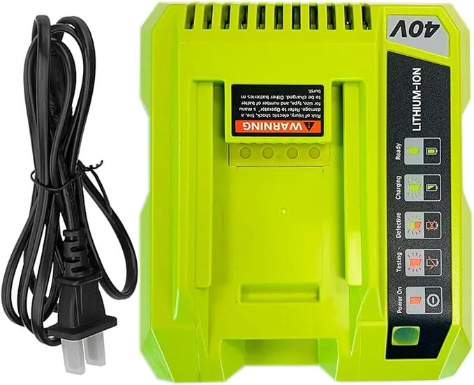 OP401 Replacement Charger Compatible with Ryobi 40V Battery Charger Compatible with Ryobi 40 Volt Lithium-ion Battery OP4015 OP4026 OP4026A OP4030 OP4040 OP4050 OP4050A OP4060 OP40261 OP40301