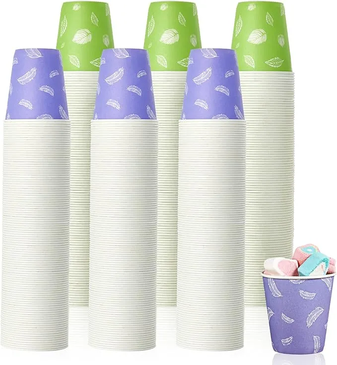 LITOPAK 600 Pack 5 oz Small Disposable Cups, Disposable Paper Cups, Mini Paper Cups, Colorful Disposable Mouthwash Cups for Parties, Picnics, Barbecues, Travel, and Events