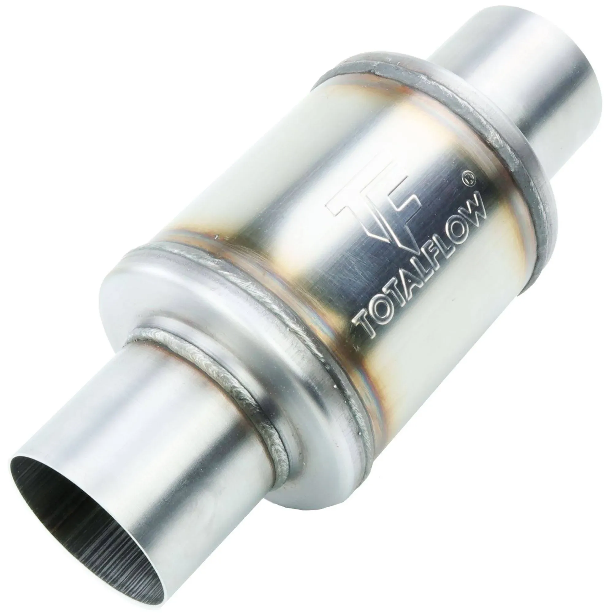 TOTALFLOW 20316 Straight Through 2-1/2 Inch Universal Exhaust Muffler | 409 Stainless Steel | 2.5 Inch Inner Diameter Inlet/Outlet