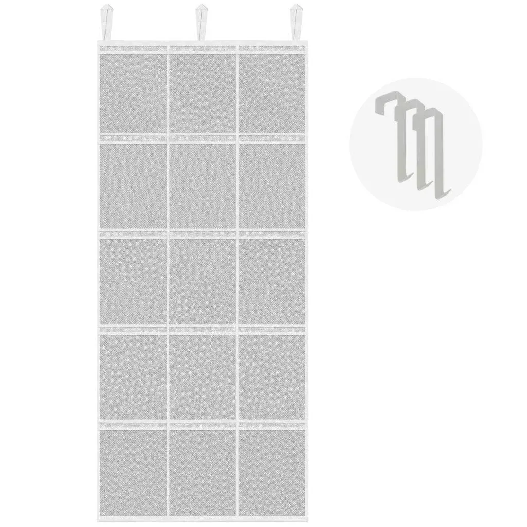 Over The Door Organizer - Hanging Closet Storage (White Mesh) 15 Pocket by Cruise on