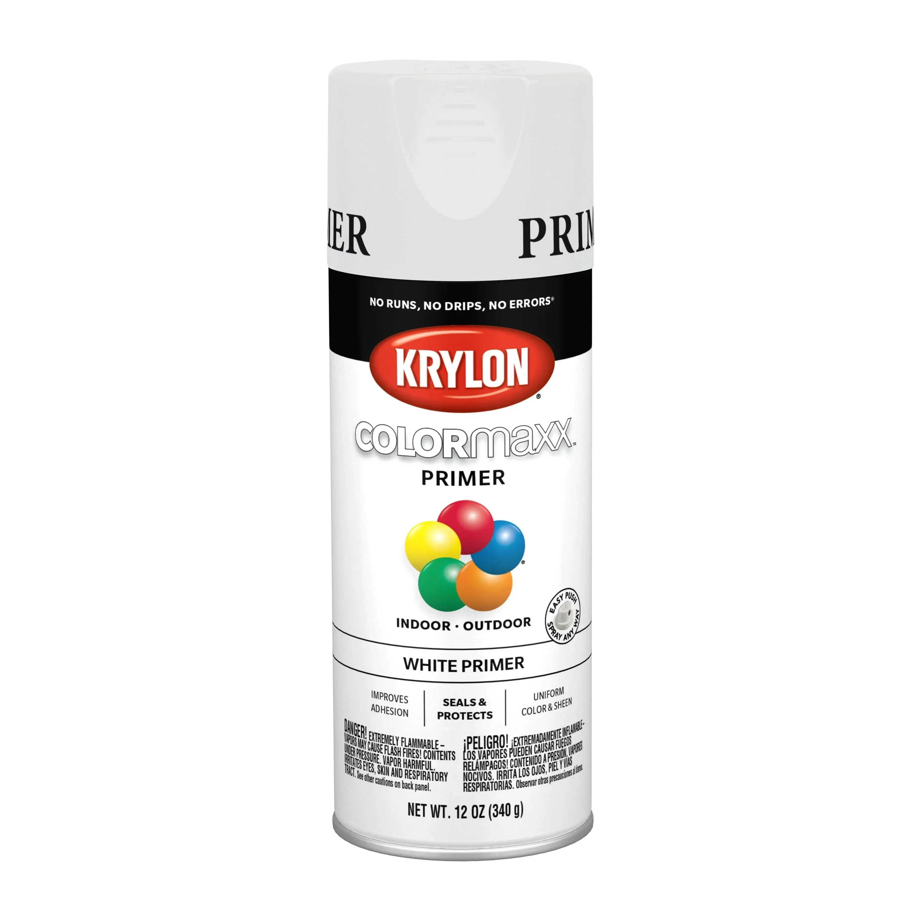 Krylon 12 oz K05584007 White COLORmaxx Paint & Primer Spray Paint, Primer