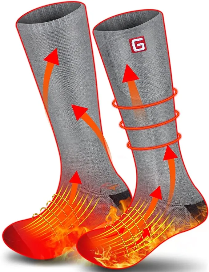 Spring Heated Socks Rechargeable Battery Heated Socks for Men Women,Thermal Insulated Heated Socks,Electric Winter Warm Heating Socks Sports Outdoor Hiking Climbing Hunting Foot Warmer