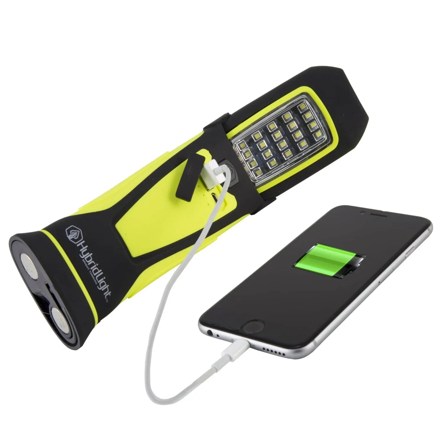 Mammoth - Solar / Rechargeable Multi Function 400 Lumen LED Work, Auto, Shop Light. USB OUT charges Cell Phones. Use any light source to charge with its built-in Solar Panel. USB cable included for quick charge