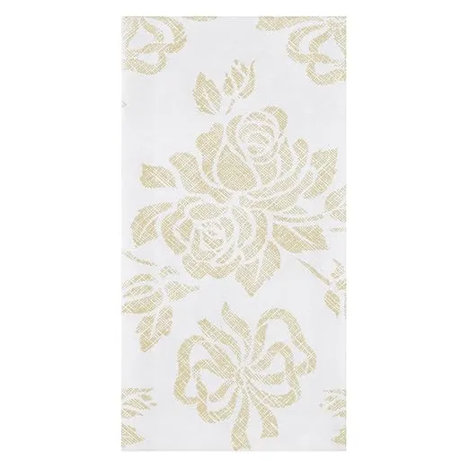 Hoffmaster 856520 Linen-Like 12" x 17" Gold Prestige 1/6 Fold Guest Towel - 500/Case