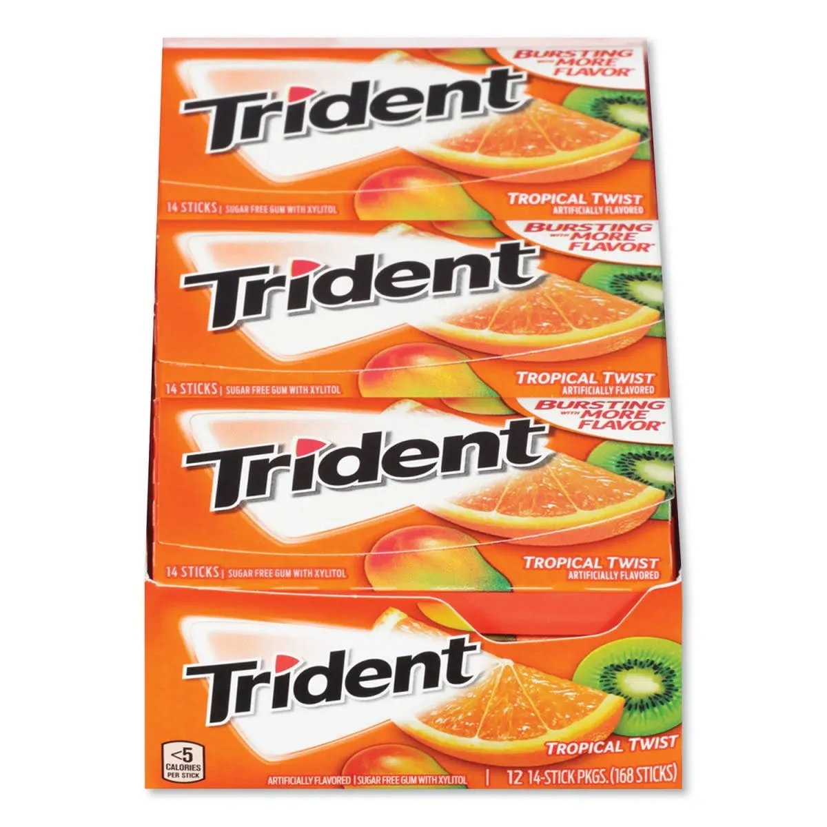 Trident Gum, Sugar Free, Tropical Twist, 3 Packs