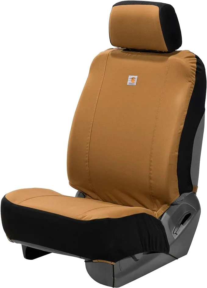 Carhartt Universal Nylon Duck Canvas Fitted Bucket Seat Covers, Durable Seat Protection with Rain Defender