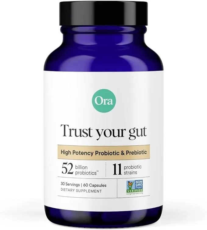 Ora Organic Trust Your Gut High Potency Probiotic + Prebiotic Capsules