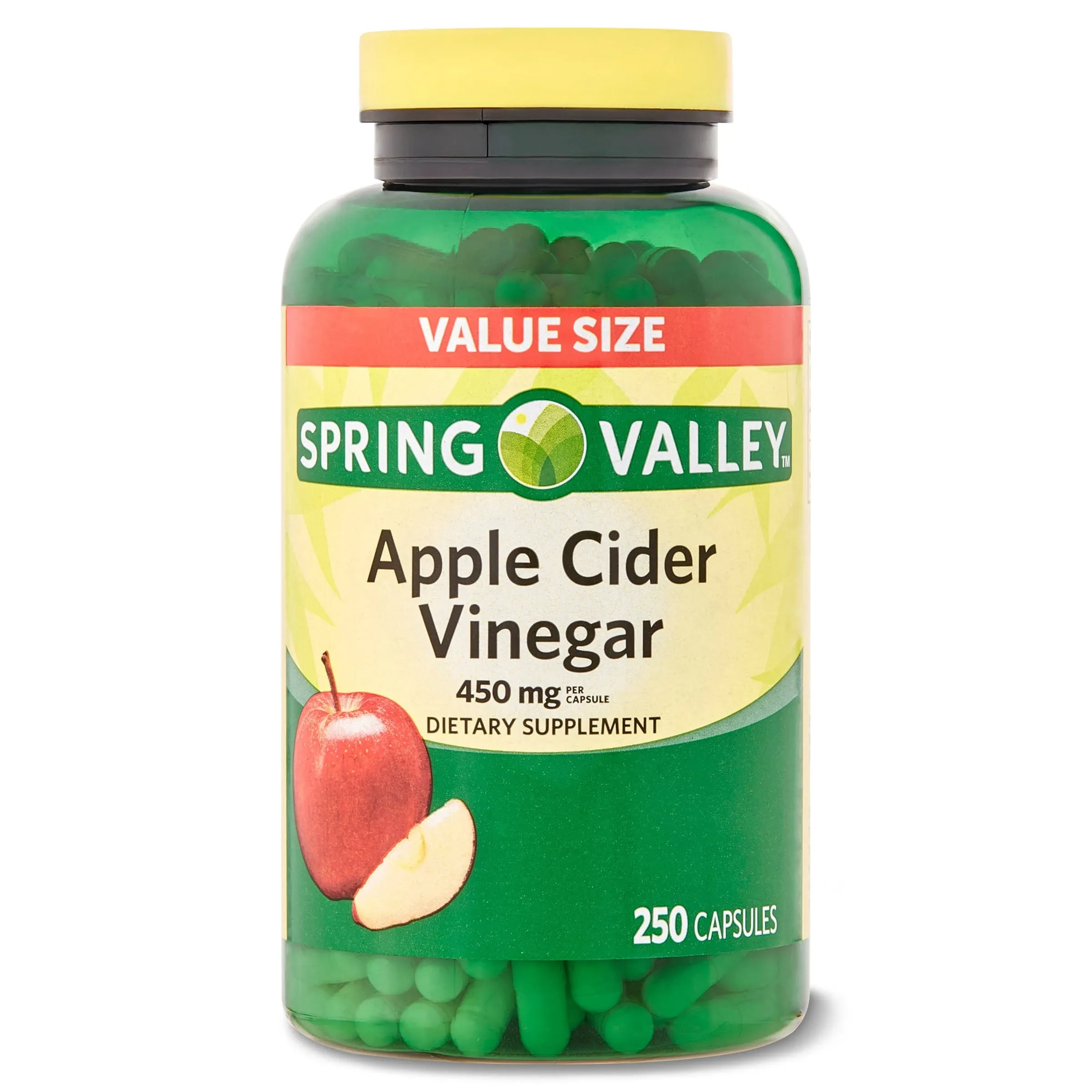 Spring Valley Value Size Apple Cider Vinegar, 450 mg, 250 Capsules