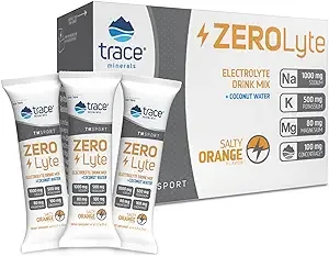 Trace Minerals ®, TM Sport, ZeroLyte, Electrolyte Drink Mix, Elektrolyt-Trinkmischung, salzige Orange, 30 Päckchen, je 7,6 g (0,27 oz.).