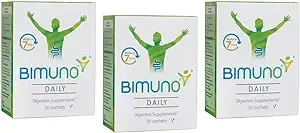 BIMUNO Original | Daily Gut Health Prebiotic | High Fiber Supplements, Vegetarian, Halal | 3 Pack (90 Sticks)