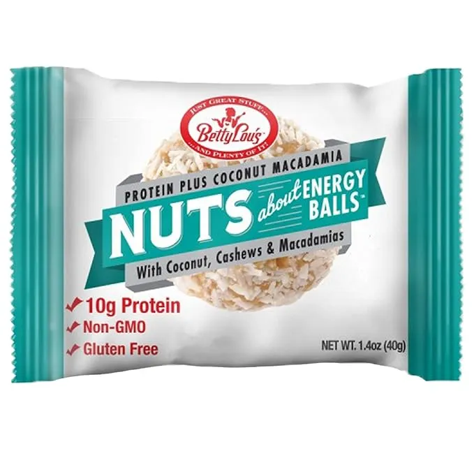 Betty Lou's
           Gluten Free Nuts about Energy Balls Protein Plus Coconut Macadamia -- 12 Balls
        
        
        
        
        
          
          SKU #: 016073217412
          
            Shipping Weight:
              1.2 lb
     