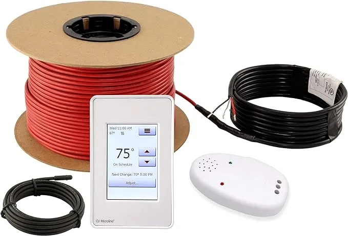 LuxHeat Radiant Floor Heating Cable with Touch Programmable Thermostat 240V / 200 ...