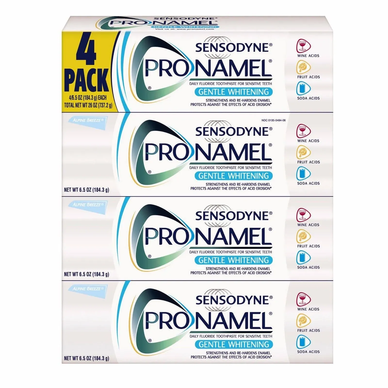 Sensodyne Pronamel Gentle Whitening Advanced Toothpaste (26 oz, 4 ct)