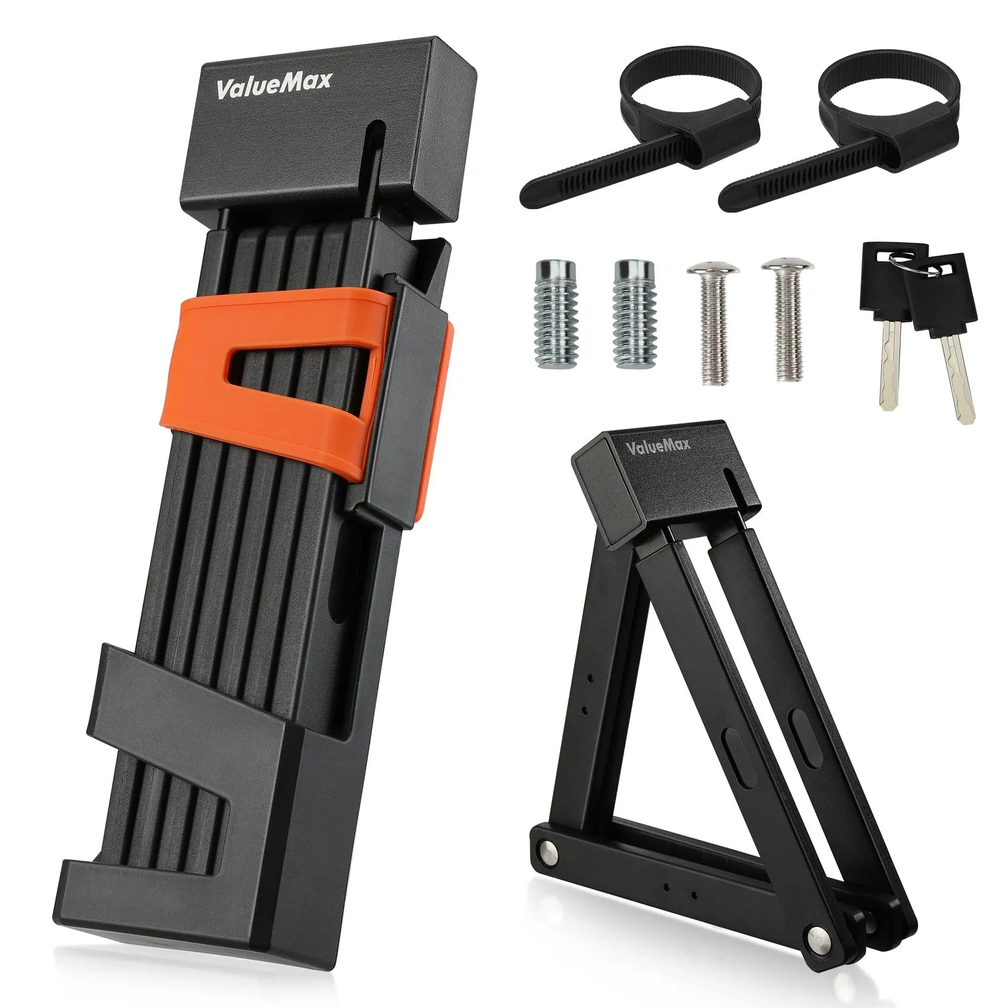 ValueMax Folding Bike Lock Heavy Duty Anti Theft Secure Lock w/2 Keys &amp; Bracket