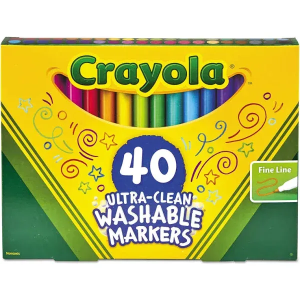 Crayola 40 Ultra-Clean Fine Line Washable Markers