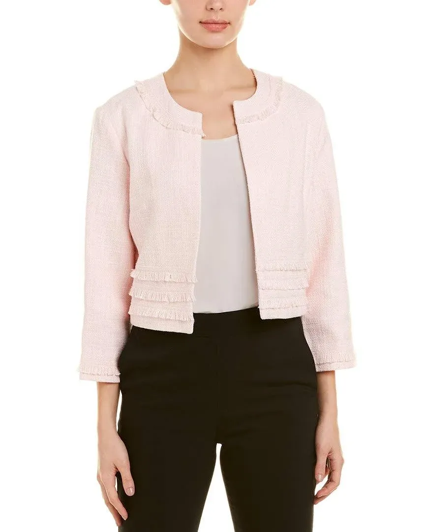 Karl Lagerfeld Paris Women's Tweed Open Front Jacket