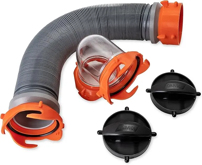 Tote Tank Sewer Hose Kit Super Heavy-Duty 18mil HTS Vinyl Connects for RV Camper