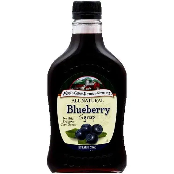 Maple Grove Farms Syrup Natural Blueberry, 8.5 OZ (Pack of 6)