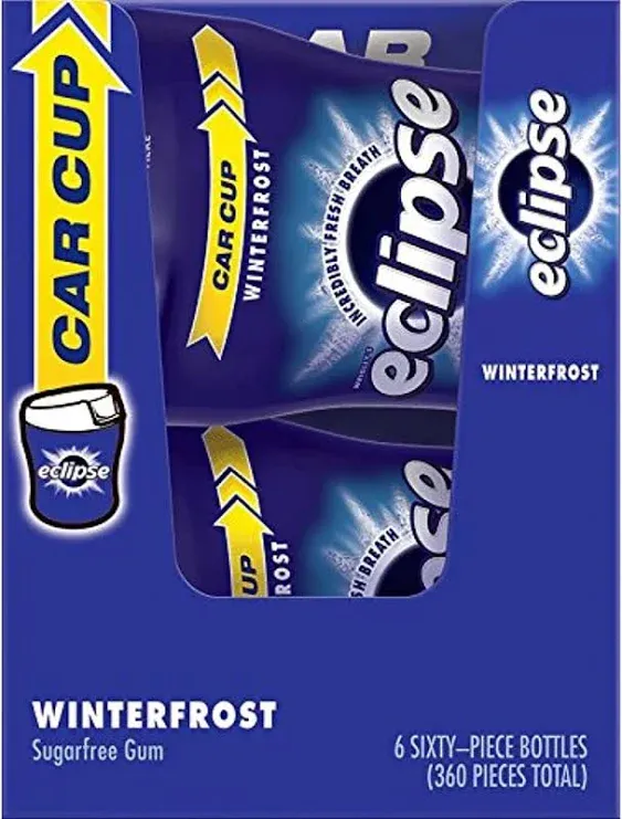 Eclipse Winterfrost Sugarfree Gum, 60 Count (Pack of 6)