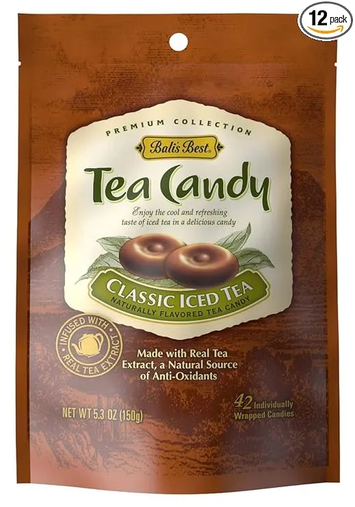 Bali's Best Classic Iced Tea Candy, 5.3-Ounce Bags (Pack of 12)