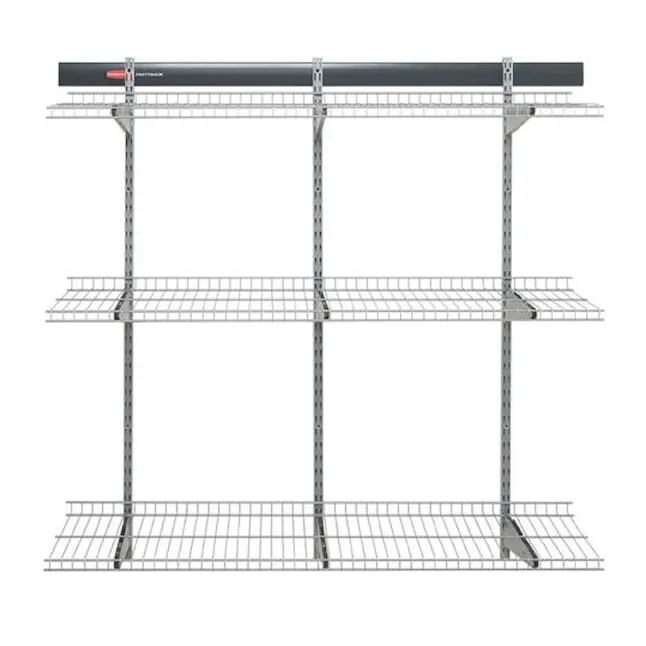 Rubbermaid FastTrack Garage 16-Piece 48-in Gray Steel Multipurpose Storage Rail System